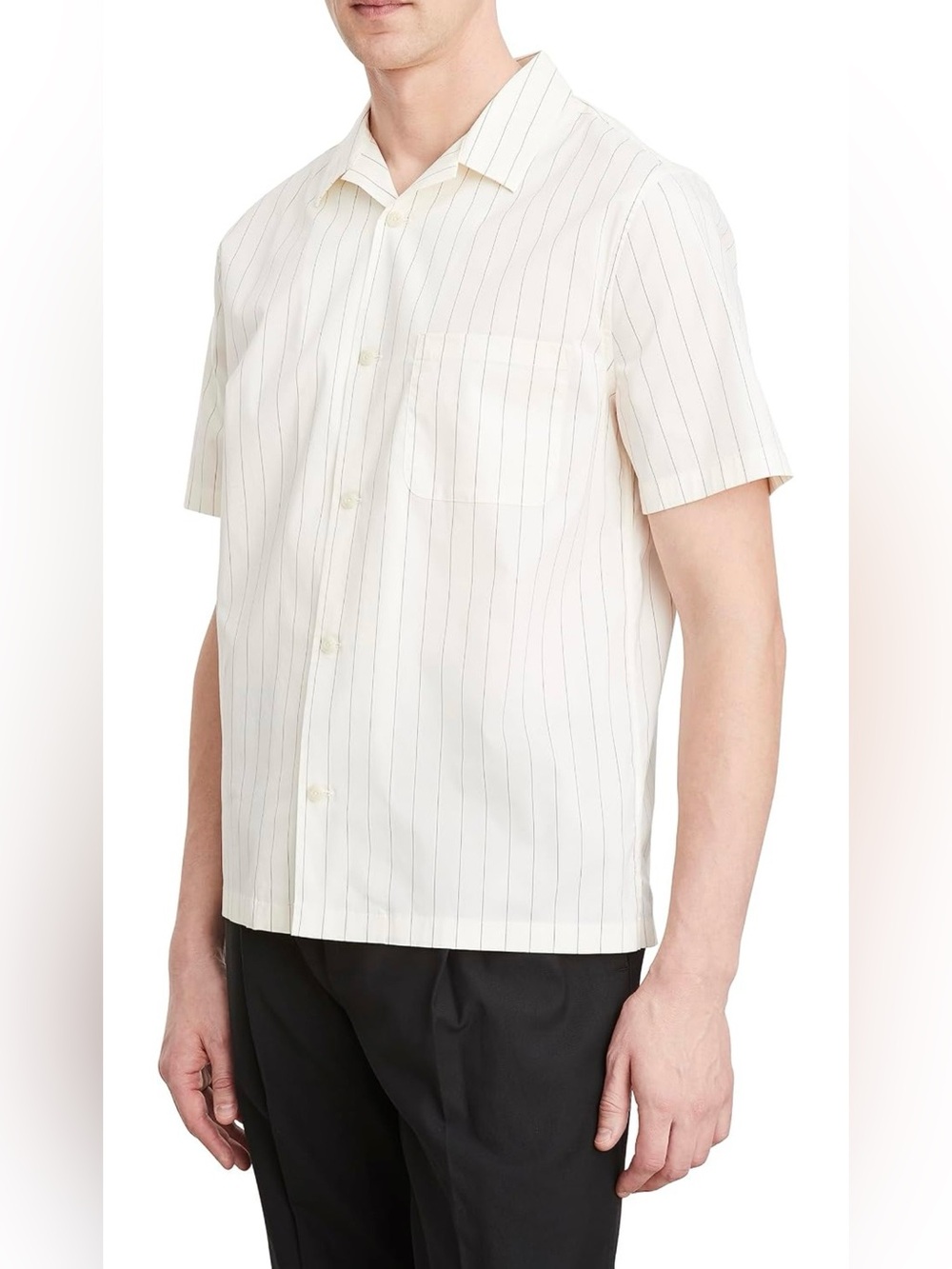 VINCE. Monte Short Sleeve Button Down Shirt in Bone NWT Small FLAW